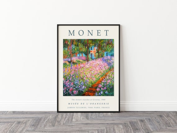 Claude Monet Poster, the Artists Garden, Monet Print, Vintage