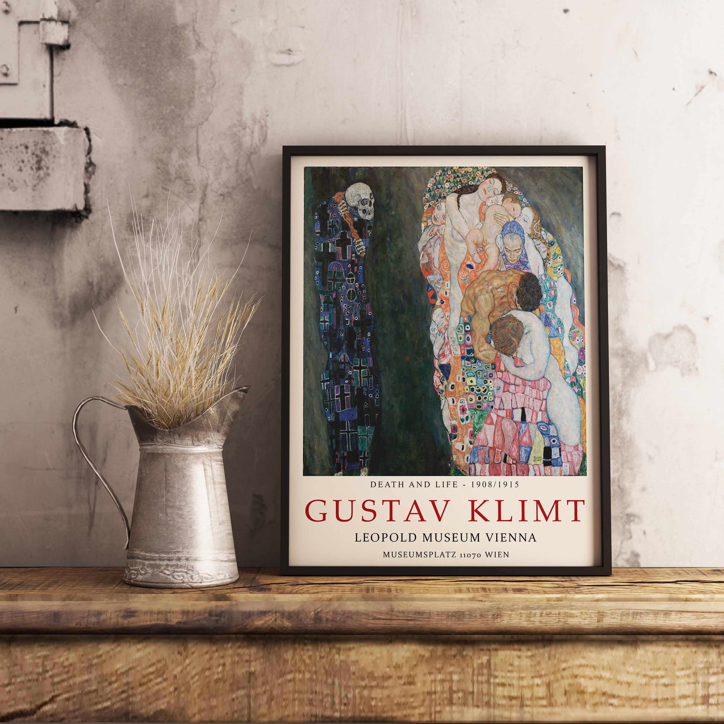 Gustav Klimt Exhibition Poster Death and Life Wall Art | Etsy