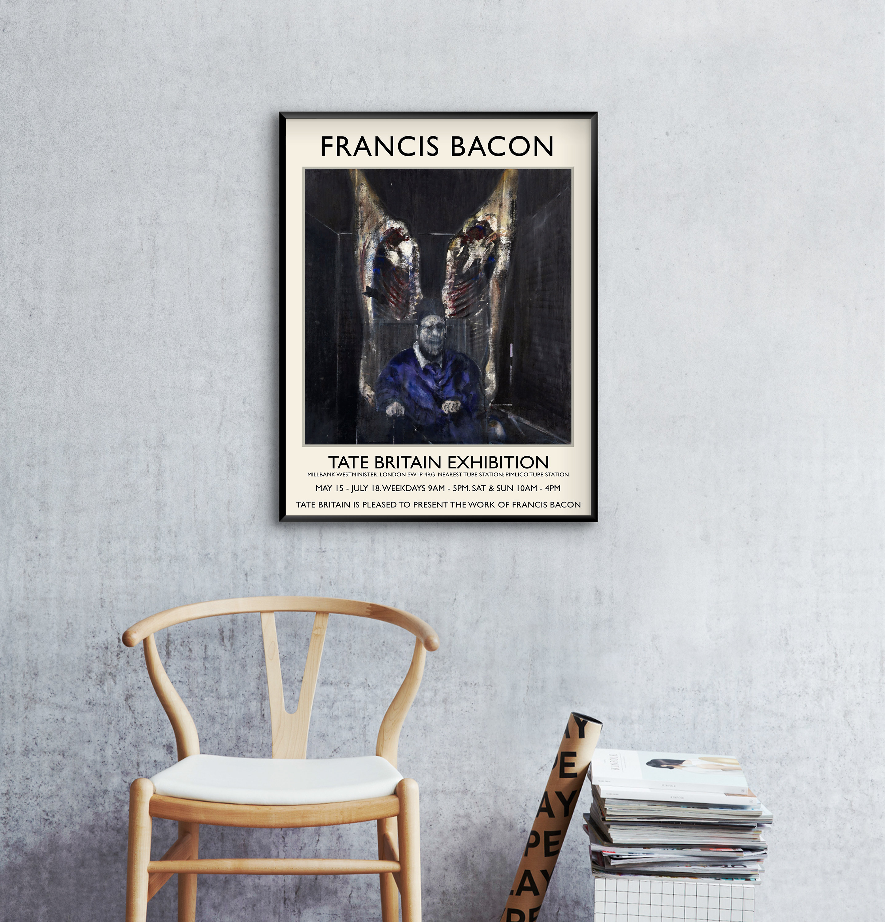 Francis Bacon Exhibition Poster Figure With Meat Wall Art Etsy