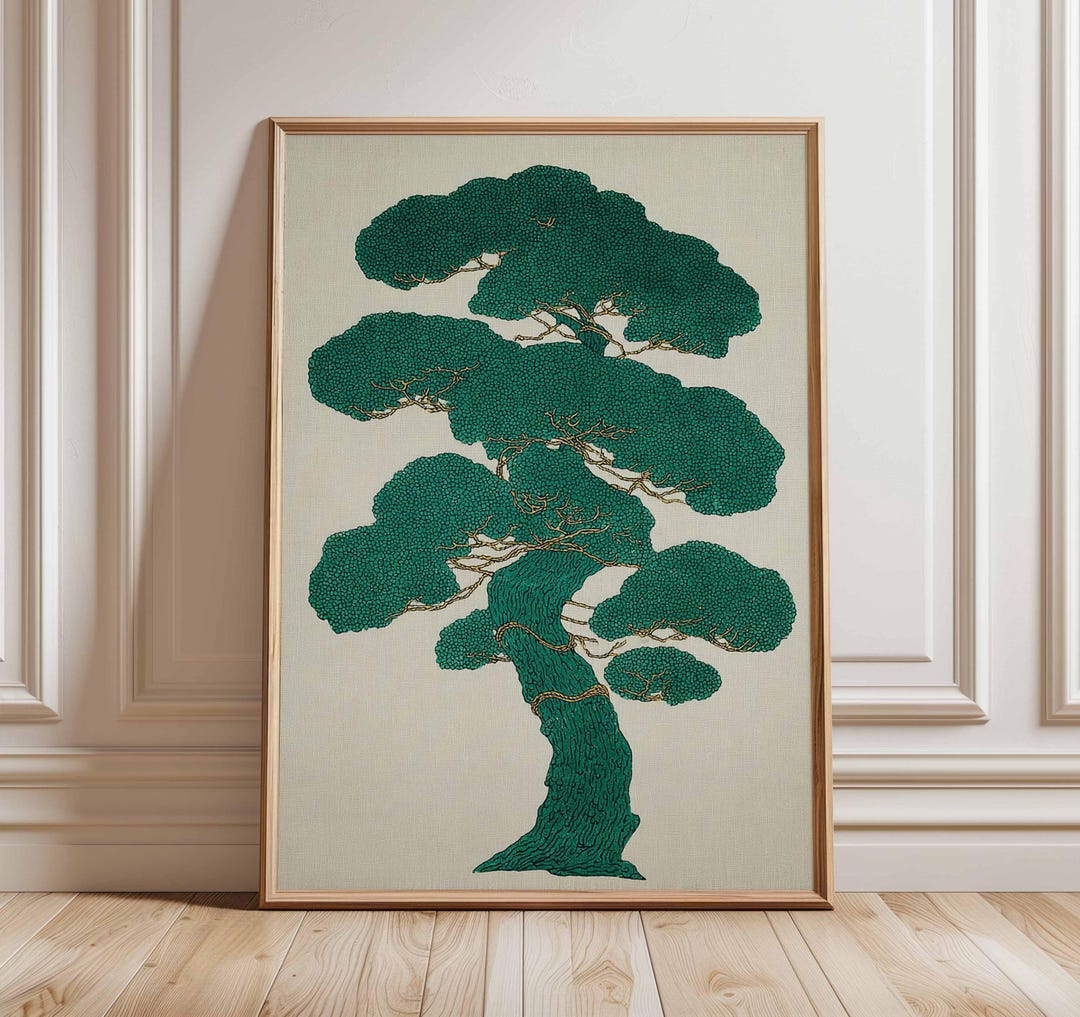 Japanese Tree Art Print, Minimalist Nature Poster, Zen Botanical Wall ...