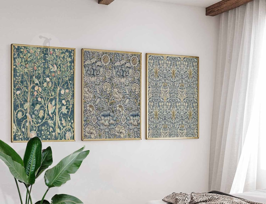 William Morris Floral Art Prints, Set of 3, Vintage Botanical Wall ...