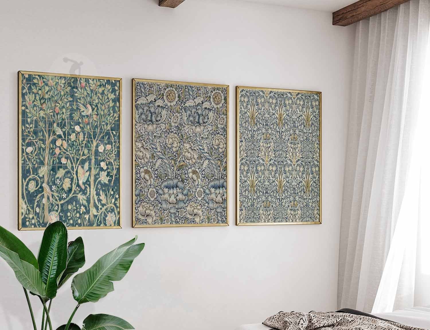 William Morris Floral Art Prints, Set of 3, Vintage Botanical Wall ...