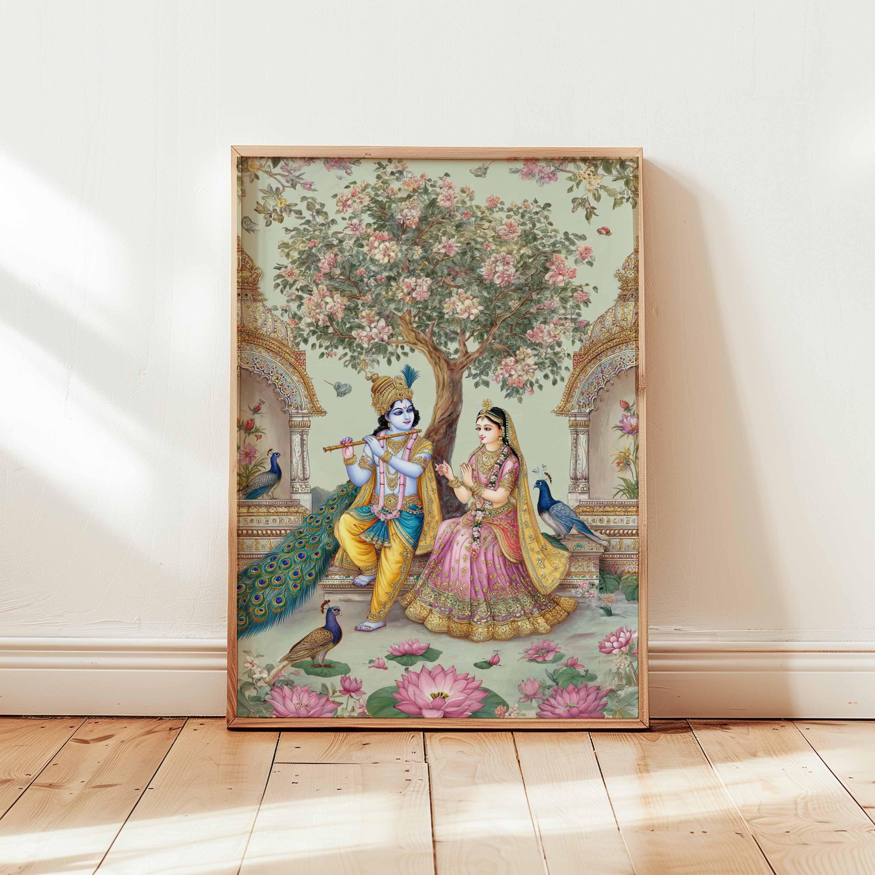 Krishna Pichwai Art Poster, Traditional Hindu Temple Print - Etsy