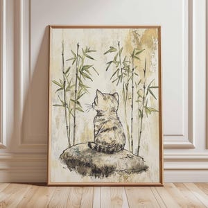 Japanese Cat Poster, Cat Print, Animal Art Print, Wall Art Decor, Vintage Art, Retro Art, Realist Art Print, Cat Lovers Gift, A1/A2/A3/A4