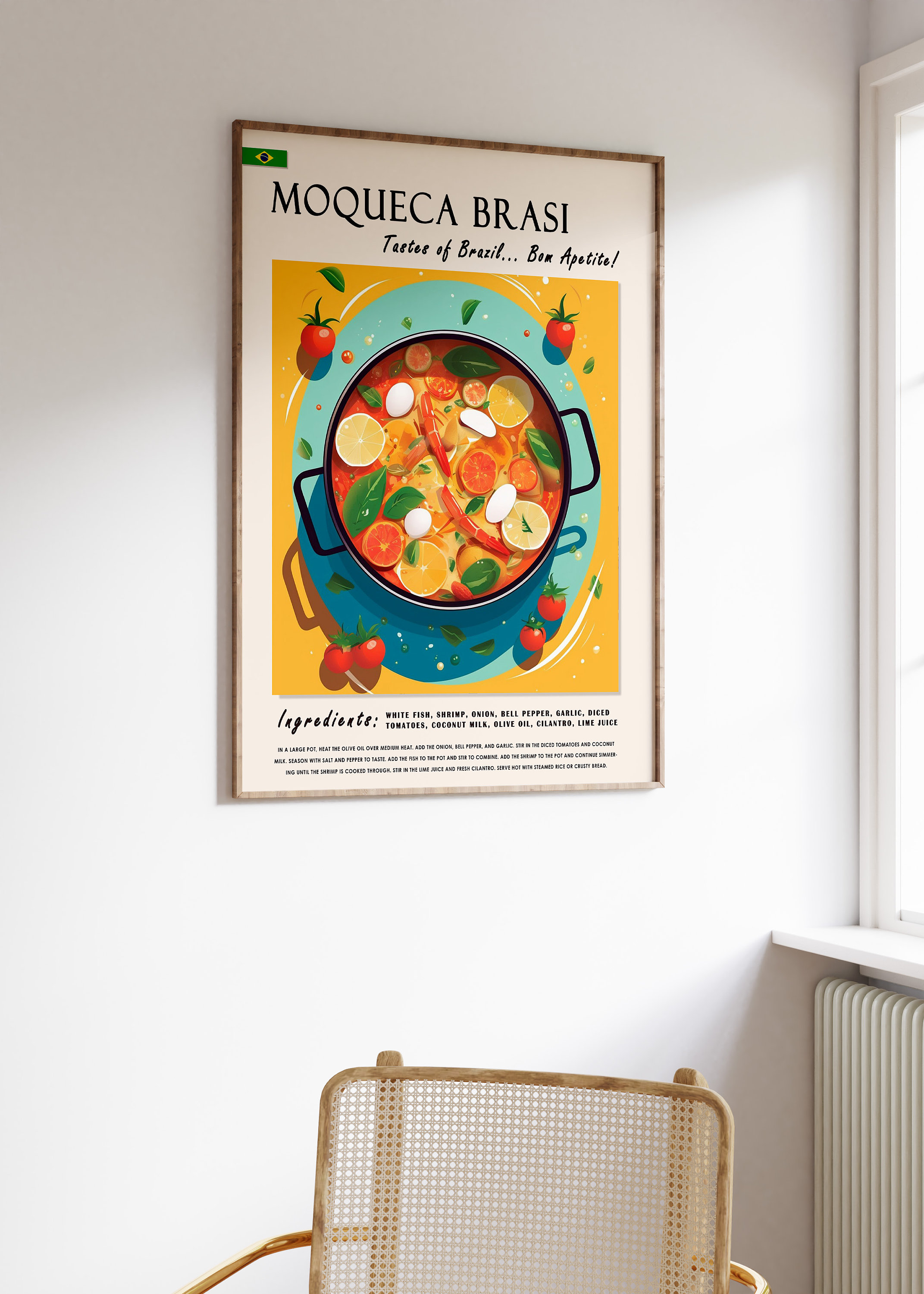Moqueca Brasi Brazilian Food Poster, Brazil Food Print, Latin American ...