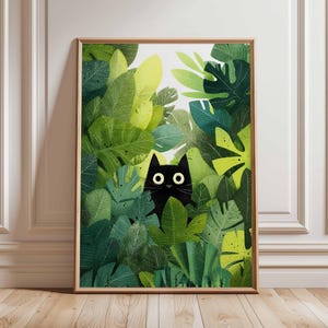 Botanical Cat Poster, Cat Art Print, Animal Art Print, Wall Art Decor, Vintage Art, Retro Art, Cat Lovers Gift, A1/A2/A3/A4