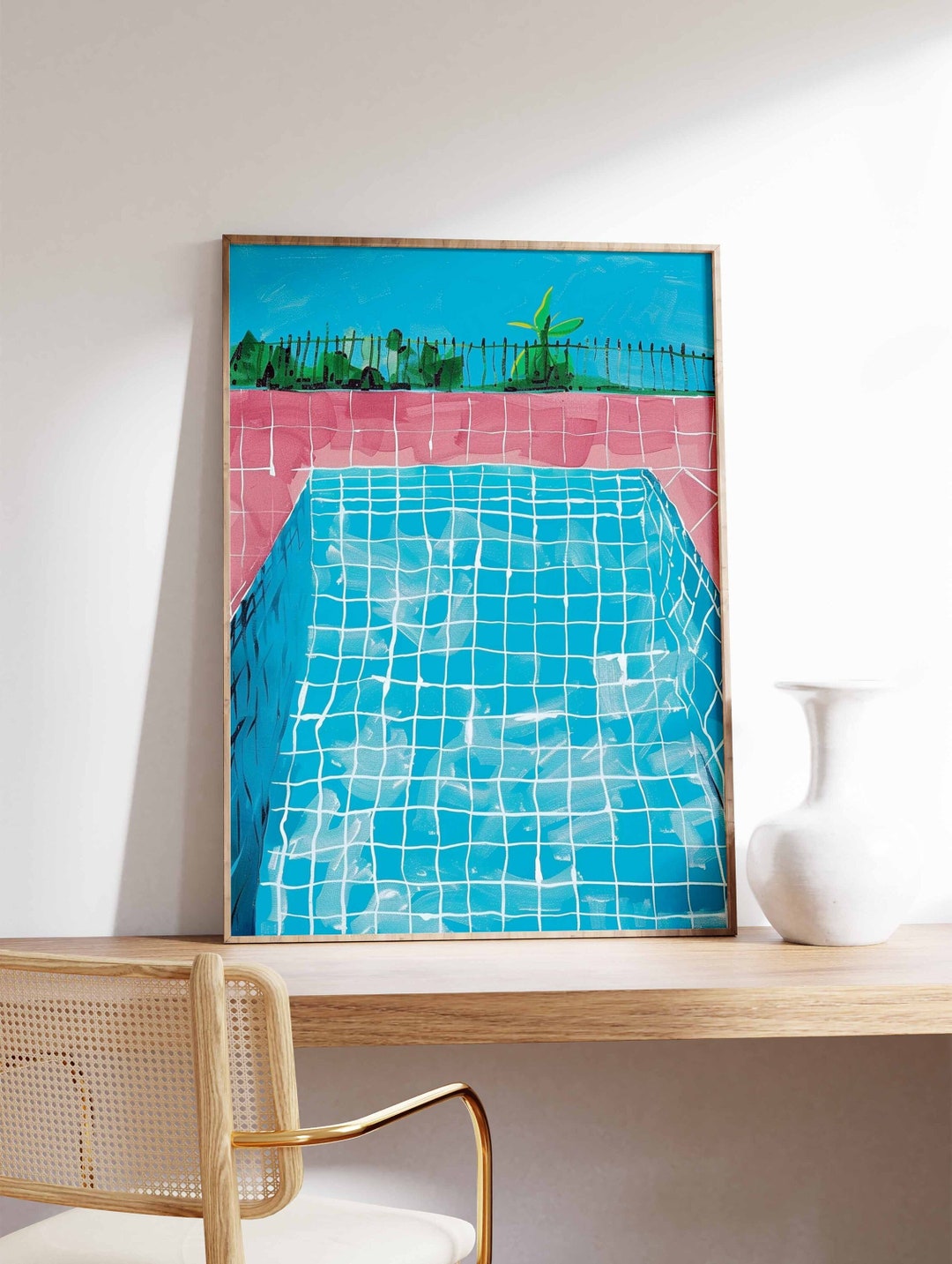 Swimming Pool Wall Art, Swimming Art Print, Swimming Poster, Blue Art ...