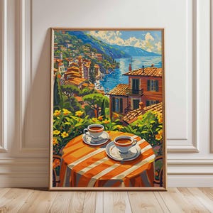 Coffee Poster, Italian Espresso Print, Kitchen Decor, Retro Coffee Art, Vintage Food Art, Food and Drink Poster