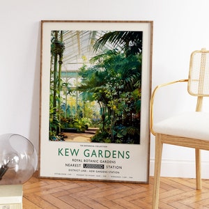 Kew Gardens Print, London Print, Botanical Gardens Print, William Morris Poster, Vintage Wall Art, Floral Art, Vintage Poster, A1/A2/A3/A4 image 3