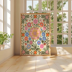 Vintage mexikanische Poster, mexikanische Drucke, mexikanische Dekoration, traditionelles lateinisches Dekor, Blumendruck, Botanische Wandkunst, Tropischer Druck, lateinische Kunst