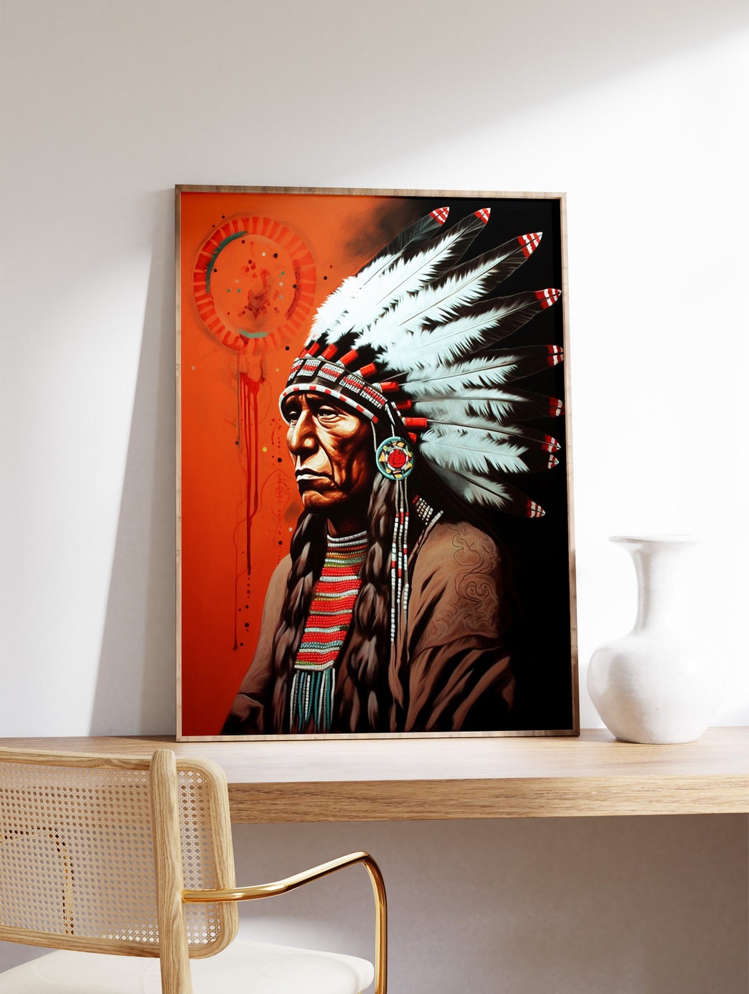 paul windsor 美術品 絵画 イラスト　ネイティブ　インディアン Amazon.co.jp: Pavaieics ネイティブアメリカンの絵ウォールデコ