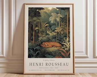 Henri Rousseau, Exotic African Landscape Art Print, Jungle Home
