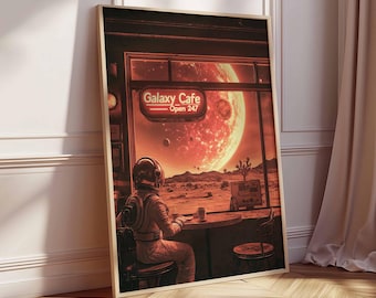 Retro Sci-Fi Poster, 70s Cosmic Art Print, Alien Landscape