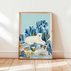 Polar Bear Poster, Wildlife Wall Art, Arctic Poster, Animal Poster, Nordic Nature Print, Bear Wall Decor, Arctic Wildlife Print