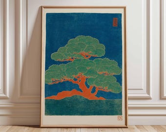Japanese Tree Wall Art, Vintage Botanical Print, Oriental Decor
