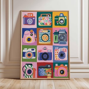 Retro Camera Poster, Vintage Photography Wall Art, Classic Camera Print, Film Camera Artwork, Photographer Decor