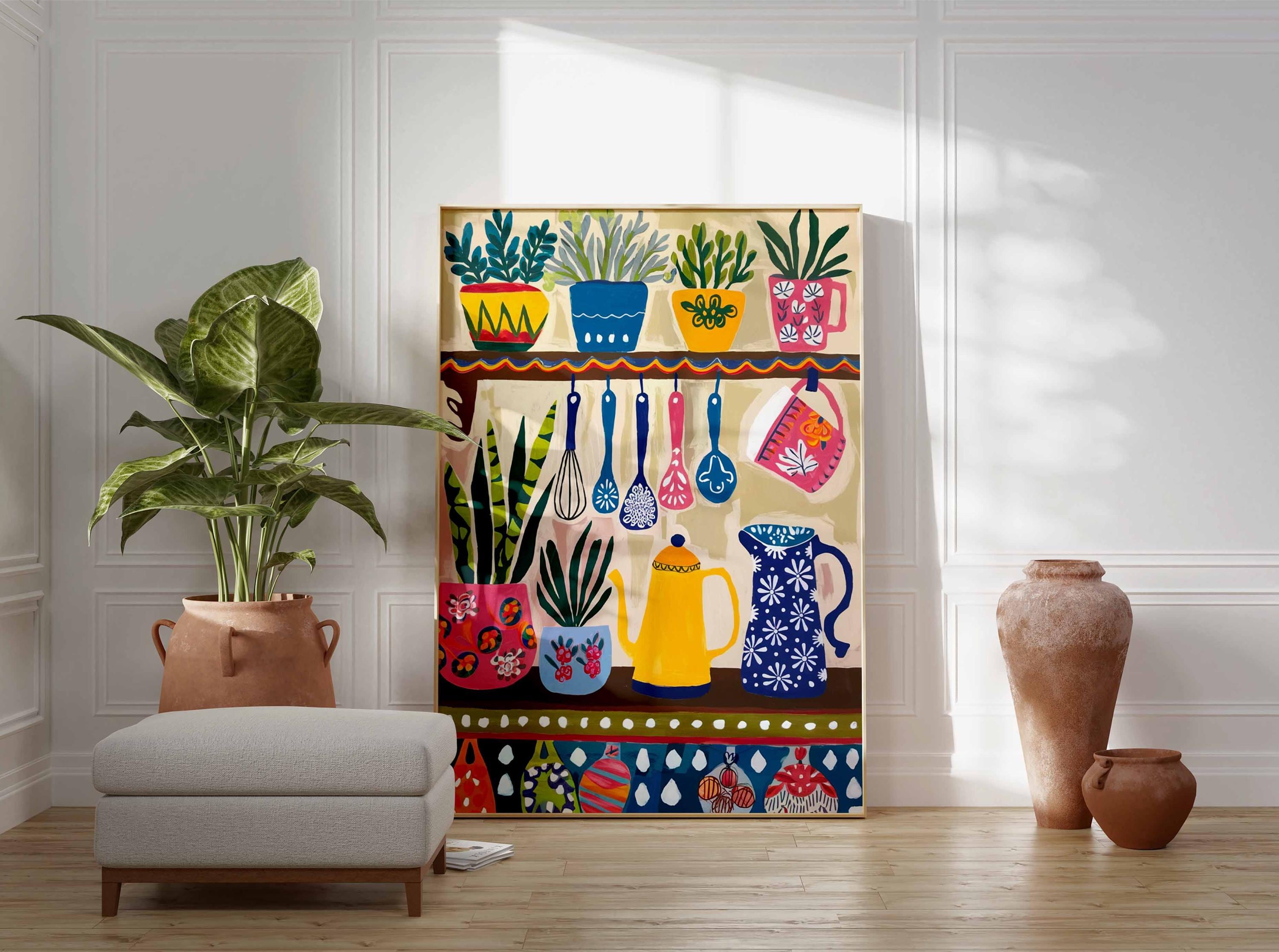 Colorful Kitchen Wall Art, Kitchen Decor, Floral Poster, Boho ...