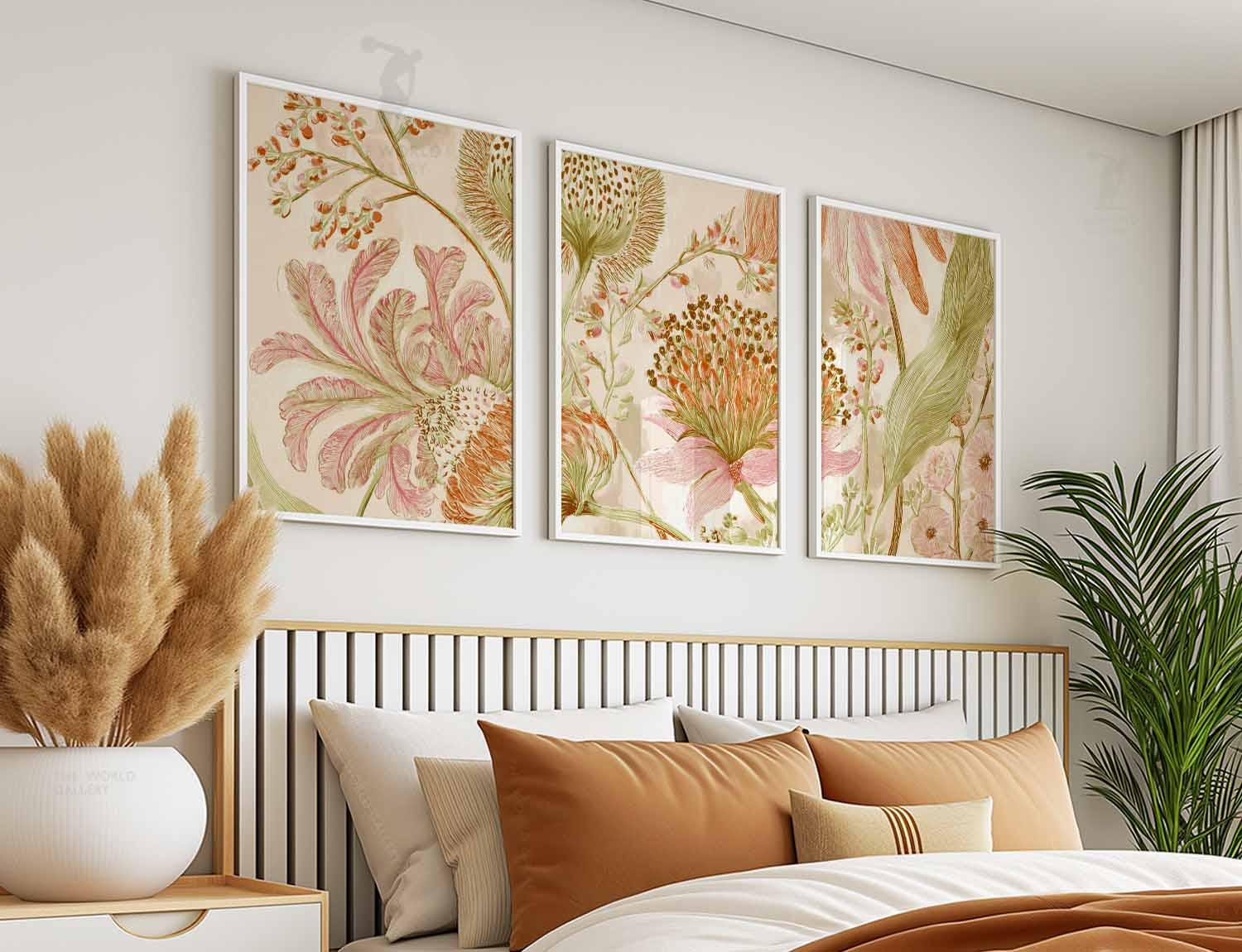 Vintage Botanical Wall Art Set of 3, Cottagecore Floral Prints ...