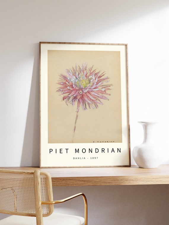Piet Mondrian Dahlia Art Print, Modern Floral Exhibition Poster - Etsy
