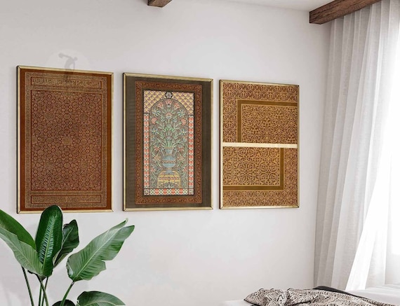 Set of 3 Arabic Prints, Islamic Wall Art, Islamic Decor, Arabic Decor, Middle Eastern Art, Middle Eastern Decor, Mughal Wall Art, Arab Gift