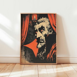 Dracula Poster, Gothic Vampire Wall Art, Bram Stoker Print, Classic Horror Poster, Dracula Art Print, Spooky Home Decor, Halloween Gift Idea