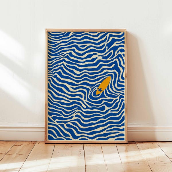 Surfing Poster, Beach Wall Art, Surf Print, Ocean Wave Poster, Coastal Surf Decor, Summer Surfing Print, Surfer Room Gift Art
