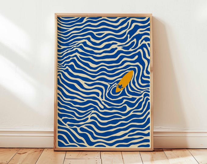 Surfing Poster, Beach Wall Art, Surf Print, Ocean Wave Poster, Coastal Surf Decor, Summer Surfing Print, Surfer Room Gift Art