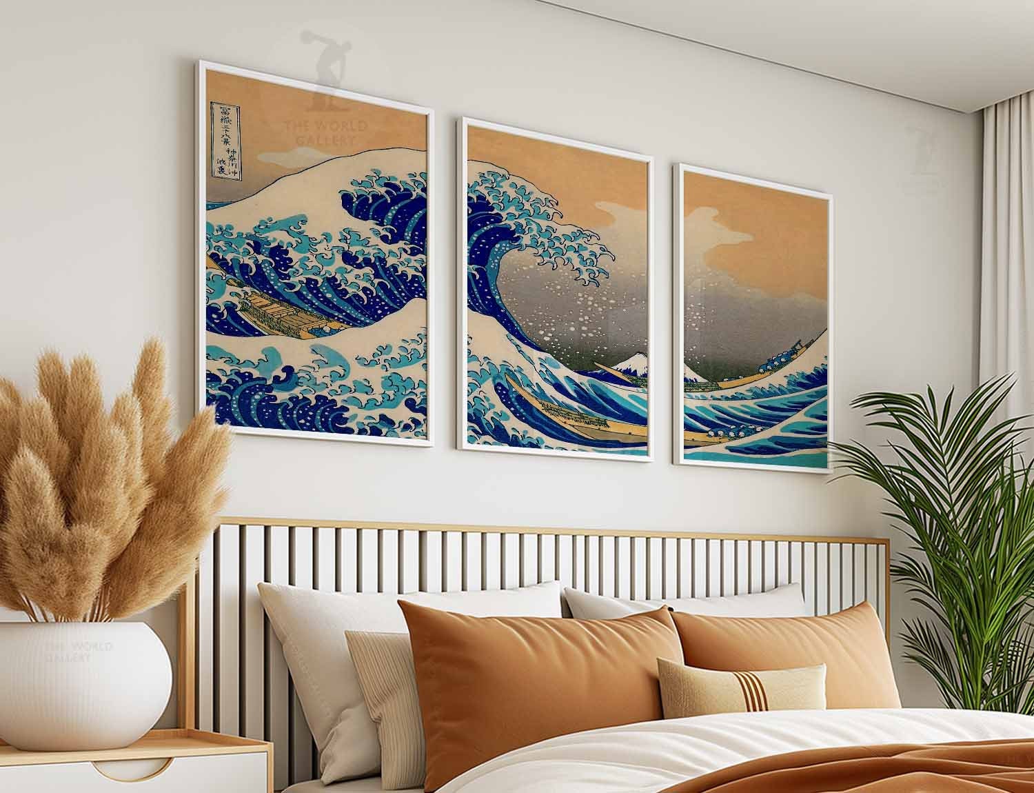 Japanese Wave Art Print Set, Katsushika Hokusai Posters - Etsy Finland