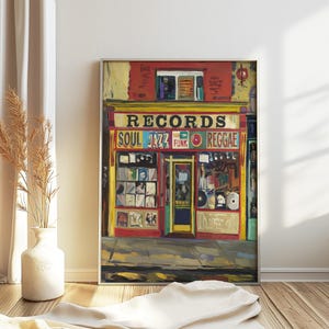 Retro Vinyl Record Store Poster, Vintage Music Print, Record Store Art, Music Poster, Music Gift, Retro Music Artwork, Album Cover Art