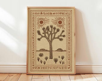 Joshua Tree Print, Boho Desert Wall Art, Southwestern Decor