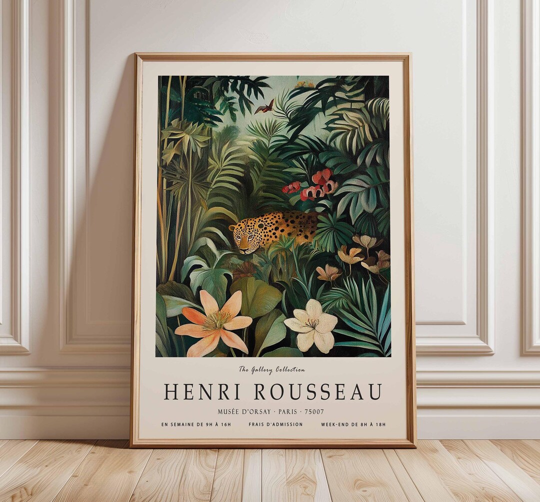 アンリ・ルソー作「虎のジャングルプリント」、熱帯植物画 - Etsy 日本