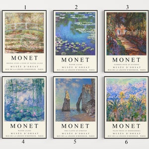 Claude Monet Poster Sets, Claude Monet Print, Claude Monet Art, Floral Print, Vintage Art, Minimalist Poster, Lilies, Gift Idea, A1/A2/A3/A4