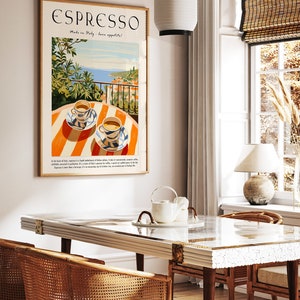 Affiche de café, impression d'espresso italien, décoration de cuisine, art de café rétro, art culinaire vintage, affiche de nourriture et de boisson image 3