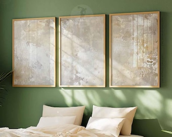 Neutral Abstract Prints Set, Beige Cream Taupe Textured Wall Art