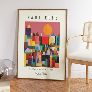 Paul Klee Exhibition Poster, Castle and Sun, Paul Klee Art Print, Pattern Art, Abstract Decor, Graphical Print, Art Gift, A1/A2/A3/A4 image 2
