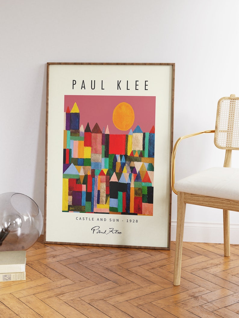 Paul Klee Exhibition Poster, Castle and Sun, Paul Klee Art Print, Pattern Art, Abstract Decor, Graphical Print, Art Gift, A1/A2/A3/A4 image 2