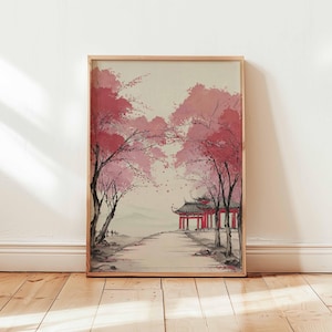 Kirschblüten Poster, Sakura Wandkunst, Japan Poster, Blumendruck, Japanische Baum Dekoration, Natur Kunst Geschenk Druck