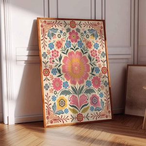 Vintage mexikanische Poster, mexikanische Drucke, mexikanische Dekoration, traditionelles lateinisches Dekor, Blumendruck, Botanische Wandkunst, Tropischer Druck, lateinische Kunst