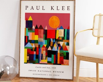 Paul Klee 'castle and Sun' Exhibition Poster, Abstract Colorful