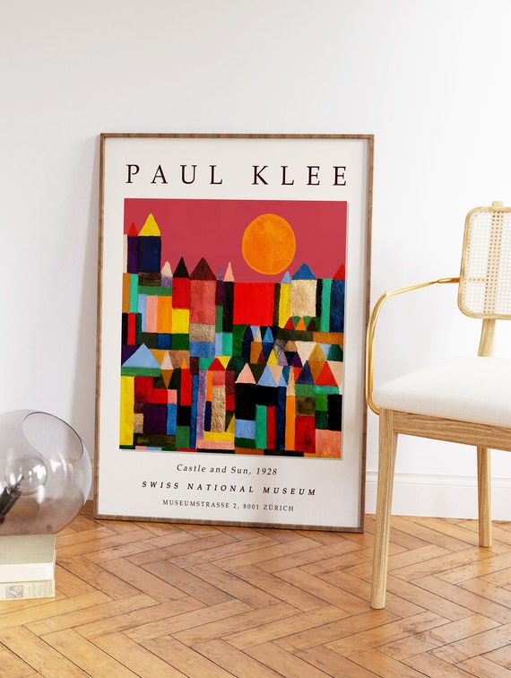 Paul Klee 'castle and Sun' Exhibition Poster, Abstract Colorful