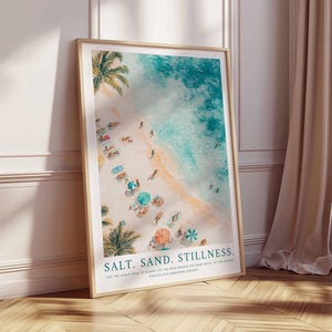 Beach Wall Art, Coastal Decor, Tropical Print, Botanical Wall Art, Swimming in Ocean Print, Summer Poster, Beach House Decor, Minimalist Art