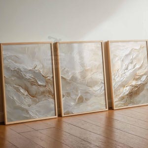 Set of 3 Neutral Abstract Prints, Minimalist Wall Art, Beige Poster Set, Neutral Home Decor, Minimalist Bedroom Living Room Wall Art