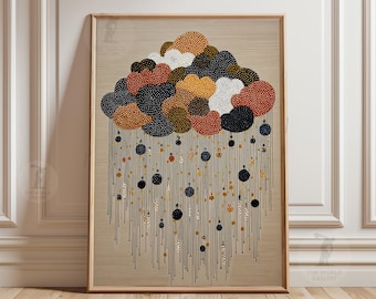 Abstract Cloud Wall Art | Rain Pattern Print | Modern Poster