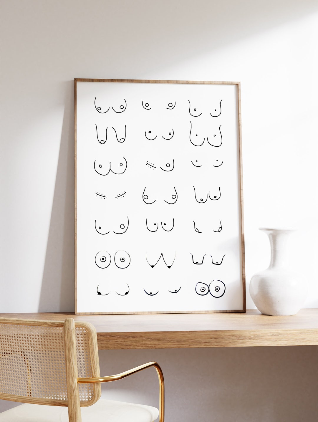Boob Poster, Boob Print, Breasts Print, Breasts Poster, Female Body Art ...