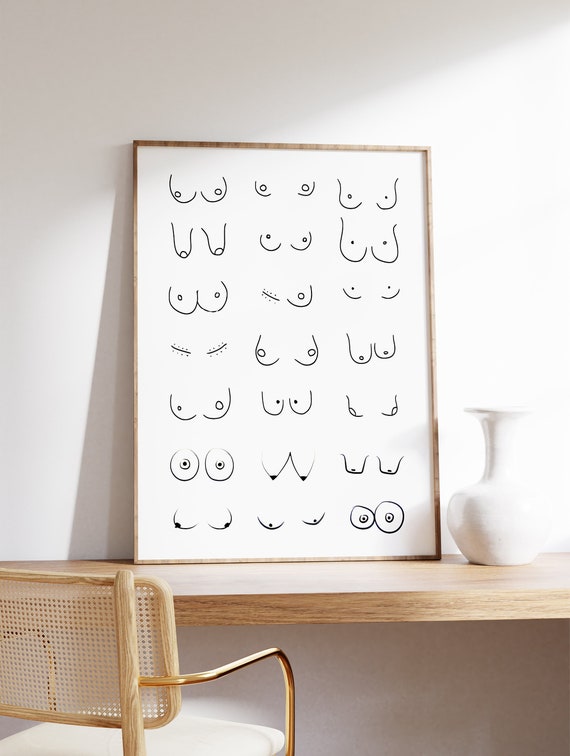 Hd Print Painting Types Of Boobs Funny Boob Feminist Picture Wall Art  Nordic Canvas Poster Modular Home Decoration For Sexy Gift