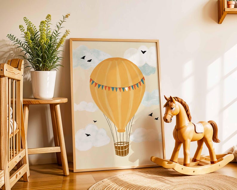 Hot Air Balloon Nursery Print, Kids Room Decor - Etsy