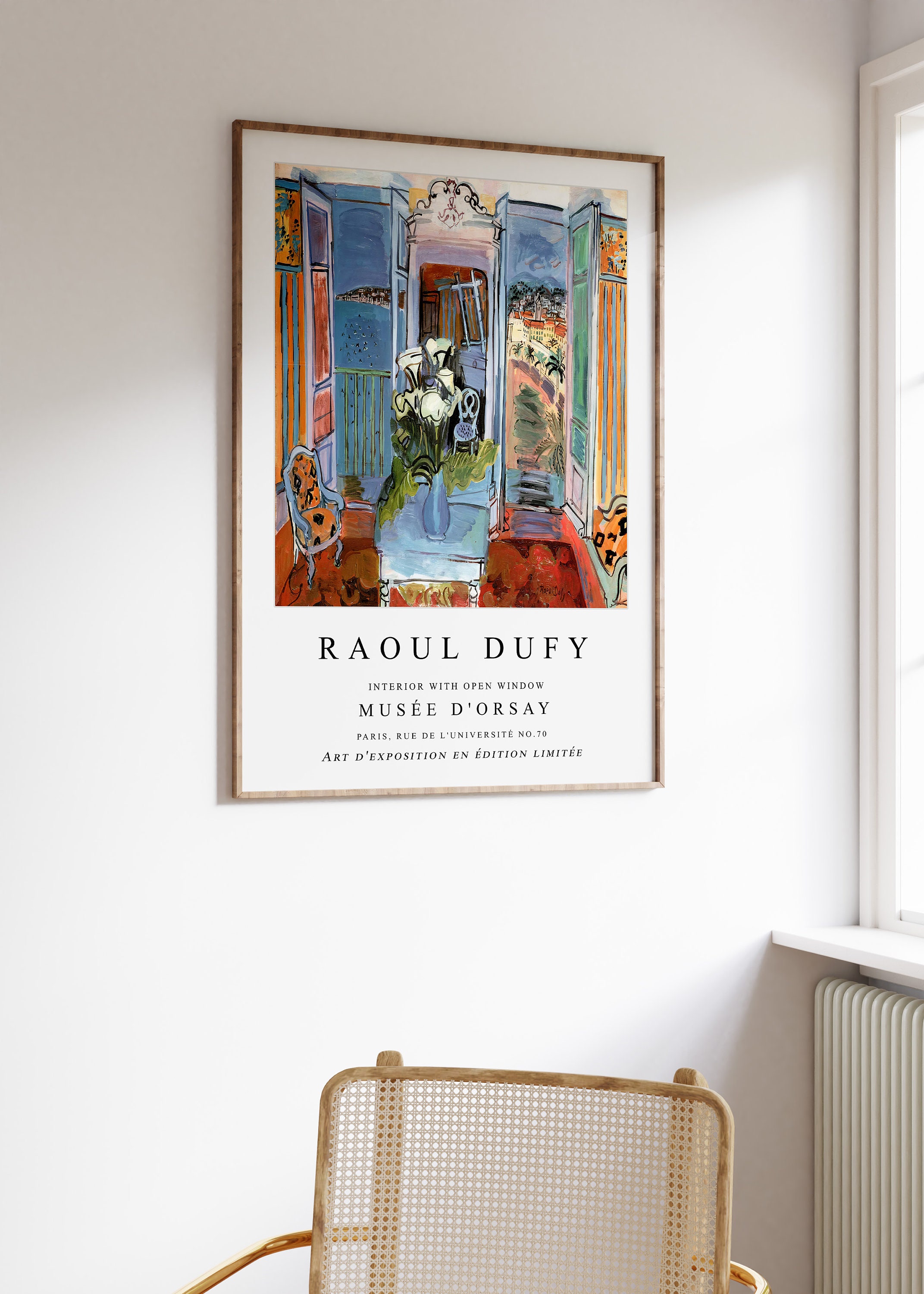 Raoul Dufy Exhibition Poster, Interior With Open Window, French