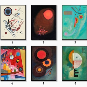 Wassily Kandinsky Poster Sets, Kandinsky Art Print, Bauhaus Decor, Vintage Art, Minimalist Poster, Gift Idea, Abstract Art, A1/A2/A3/A4