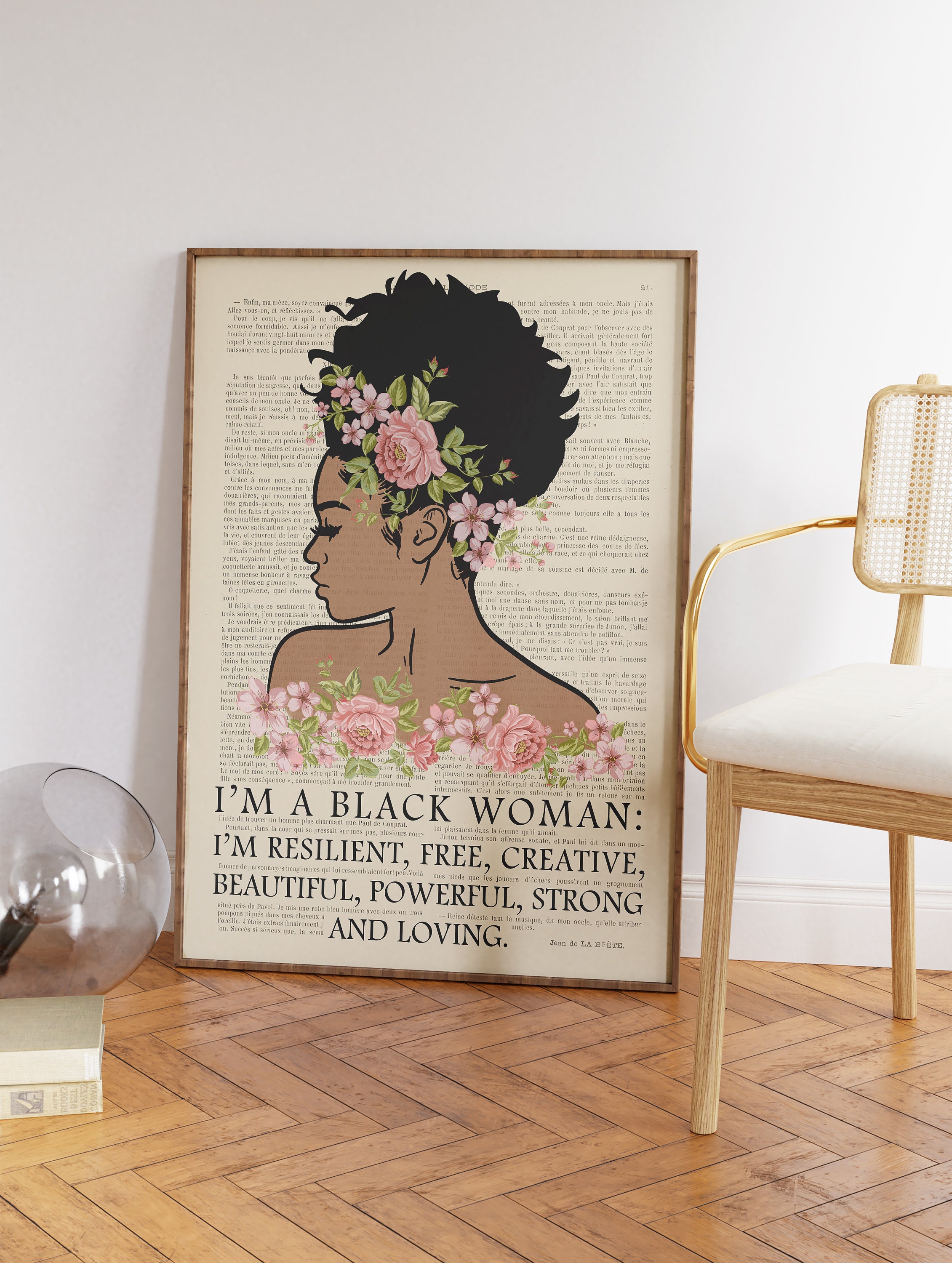 Affiche de citation femme noire, Afro Art, affiche vintage, impression