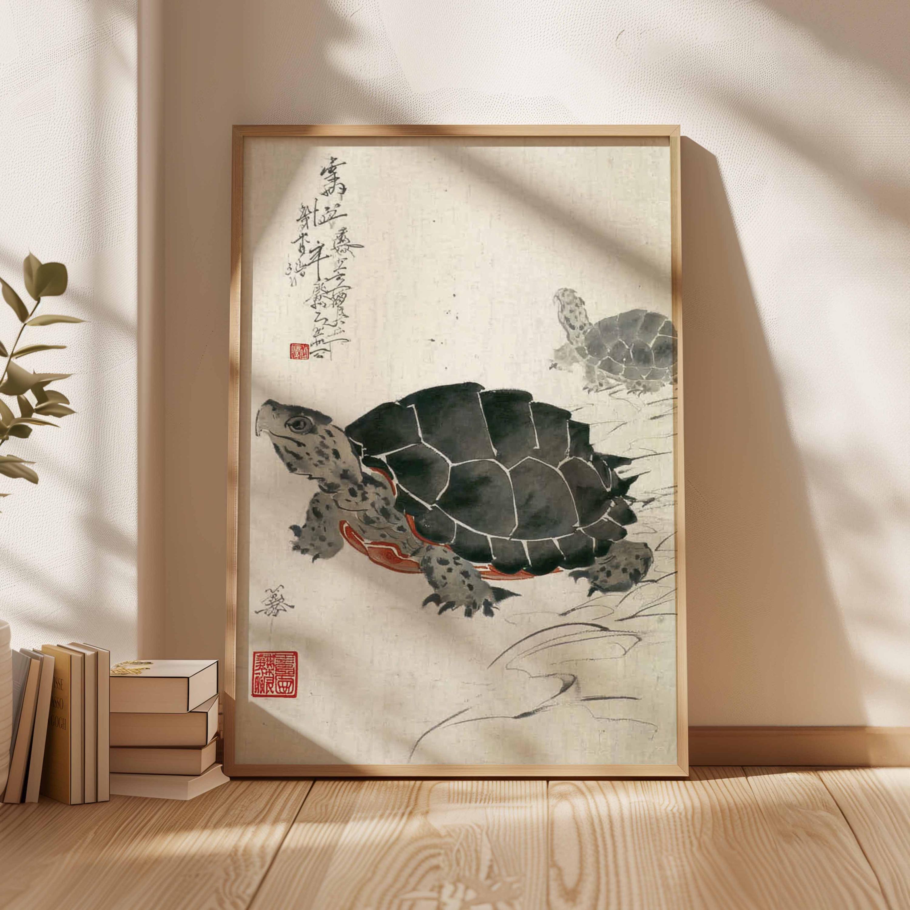 ★Original ART ‘Turtle’ Chinese Turtle Ink Painting, Asian Zen Wall Art Print - Etsy